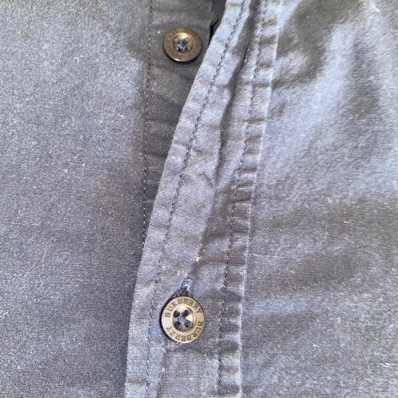 BURBERRY BRIT shirt NOVA check cotton Long Sleeve Men's NAVY size XL - Picture 6 of 6